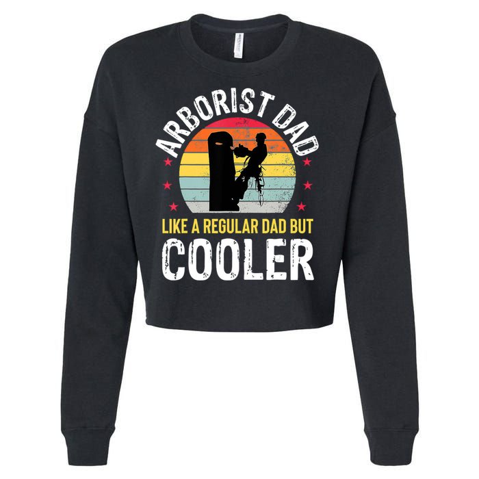 Arborist Dad Tree Climber Funny Arborist Father Cropped Pullover Crew