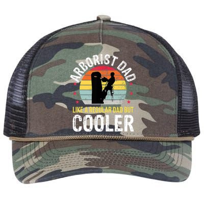 Arborist Dad Tree Climber Funny Arborist Father Retro Rope Trucker Hat Cap