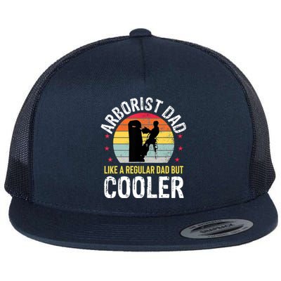 Arborist Dad Tree Climber Funny Arborist Father Flat Bill Trucker Hat