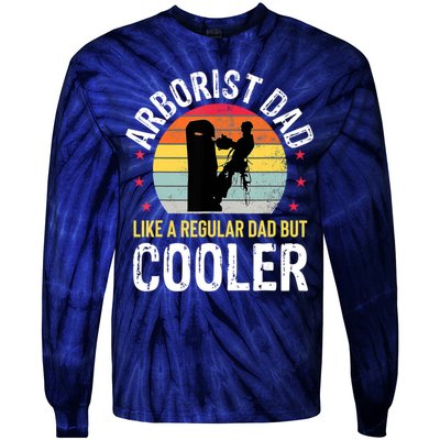 Arborist Dad Tree Climber Funny Arborist Father Tie-Dye Long Sleeve Shirt