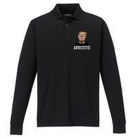 Anti Donald Trump Getting Arrested Meme Trump Arrested Funny Performance Long Sleeve Polo