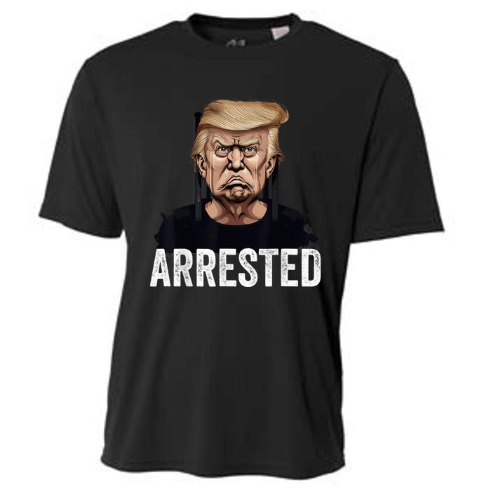 Anti Donald Trump Getting Arrested Meme Trump Arrested Funny Cooling Performance Crew T-Shirt