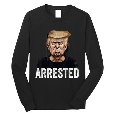 Anti Donald Trump Getting Arrested Meme Trump Arrested Funny Long Sleeve Shirt