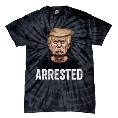 Anti Donald Trump Getting Arrested Meme Trump Arrested Funny Tie-Dye T-Shirt