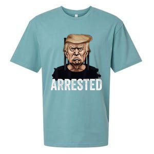 Anti Donald Trump Getting Arrested Meme Trump Arrested Funny Sueded Cloud Jersey T-Shirt