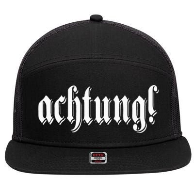 Achtung! Discover the Essence of Germany with German Language 7 Panel Mesh Trucker Snapback Hat