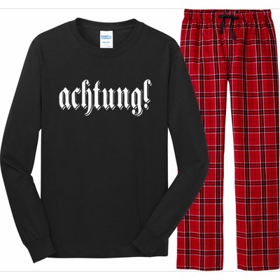 Achtung! Discover the Essence of Germany with German Language Long Sleeve Pajama Set