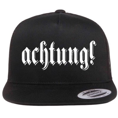 Achtung! Discover the Essence of Germany with German Language Flat Bill Trucker Hat