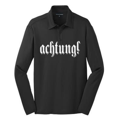 Achtung! Discover the Essence of Germany with German Language Silk Touch Performance Long Sleeve Polo