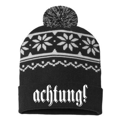 Achtung! Discover the Essence of Germany with German Language USA-Made Snowflake Beanie