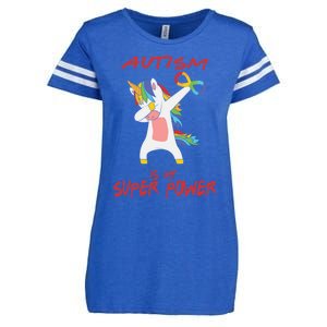 Autism Dabbing Unicorn Infinity Autism Is My Superpower Cute Gift Enza Ladies Jersey Football T-Shirt