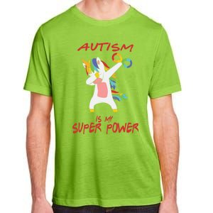 Autism Dabbing Unicorn Infinity Autism Is My Superpower Gift Adult ChromaSoft Performance T-Shirt