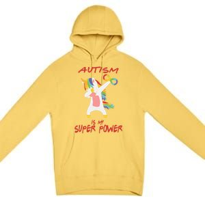 Autism Dabbing Unicorn Infinity Autism Is My Superpower Gift Premium Pullover Hoodie