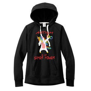 Autism Dabbing Unicorn Infinity Autism Is My Superpower Gift Women's Fleece Hoodie