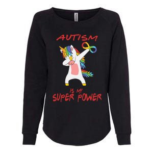 Autism Dabbing Unicorn Infinity Autism Is My Superpower Gift Womens California Wash Sweatshirt