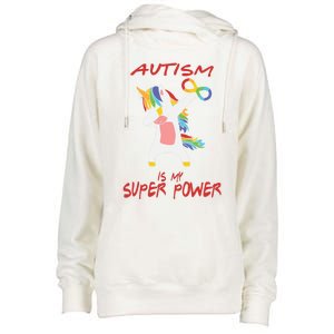 Autism Dabbing Unicorn Infinity Autism Is My Superpower Gift Womens Funnel Neck Pullover Hood