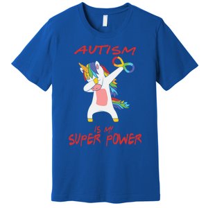 Autism Dabbing Unicorn Infinity Autism Is My Superpower Gift Premium T-Shirt