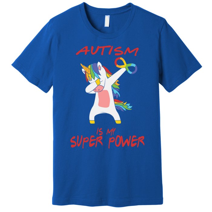 Autism Dabbing Unicorn Infinity Autism Is My Superpower Gift Premium T-Shirt