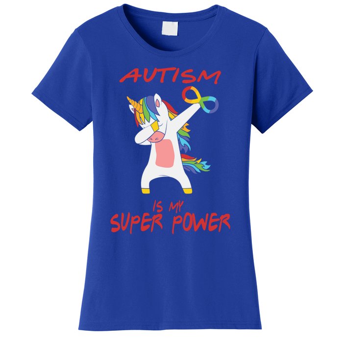 Autism Dabbing Unicorn Infinity Autism Is My Superpower Gift Women's T-Shirt