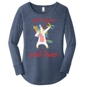 Autism Dabbing Unicorn Infinity Autism Is My Superpower Gift Women's Perfect Tri Tunic Long Sleeve Shirt