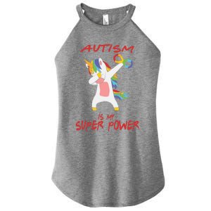 Autism Dabbing Unicorn Infinity Autism Is My Superpower Gift Women's Perfect Tri Rocker Tank