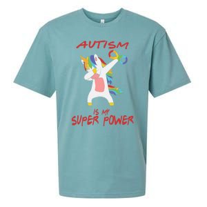 Autism Dabbing Unicorn Infinity Autism Is My Superpower Gift Sueded Cloud Jersey T-Shirt