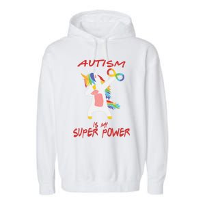 Autism Dabbing Unicorn Infinity Autism Is My Superpower Gift Garment-Dyed Fleece Hoodie