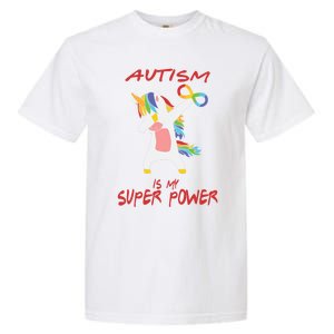 Autism Dabbing Unicorn Infinity Autism Is My Superpower Gift Garment-Dyed Heavyweight T-Shirt