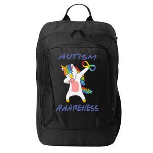 Autism Dabbing Unicorn Infinity Awareness Purple Gift City Backpack