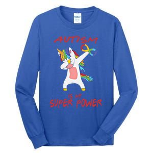 Autism Dabbing Unicorn Infinity Autism Is My Superpower Cute Gift Tall Long Sleeve T-Shirt