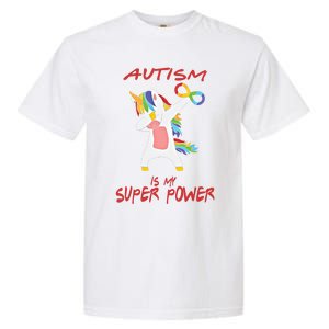 Autism Dabbing Unicorn Infinity Autism Is My Superpower Cute Gift Garment-Dyed Heavyweight T-Shirt