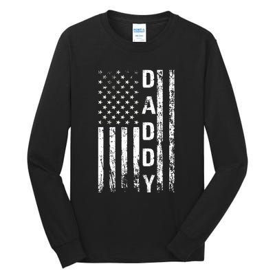 American Daddy USA Flag Dad Gifts Tall Long Sleeve T-Shirt