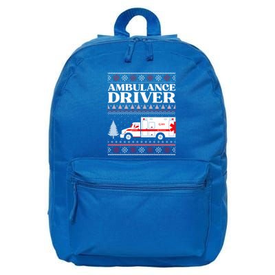 Ambulance Driver Ugly Christmas Ems Emt Paramedic Xmas Gift 16 in Basic Backpack