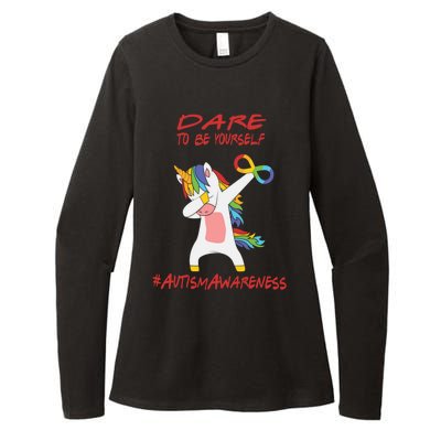 Autism Dabbing Unicorn Infinity Dare To Be Yourself Gift Womens CVC Long Sleeve Shirt