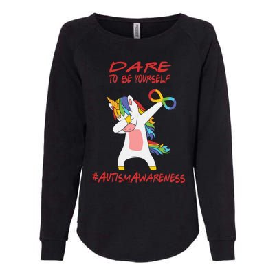 Autism Dabbing Unicorn Infinity Dare To Be Yourself Gift Womens California Wash Sweatshirt