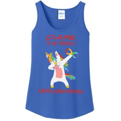 Autism Dabbing Unicorn Infinity Dare To Be Yourself Gift Ladies Essential Tank