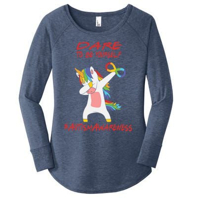 Autism Dabbing Unicorn Infinity Dare To Be Yourself Gift Women's Perfect Tri Tunic Long Sleeve Shirt