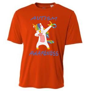 Autism Dabbing Unicorn Infinity Awareness Purple Gift Cooling Performance Crew T-Shirt