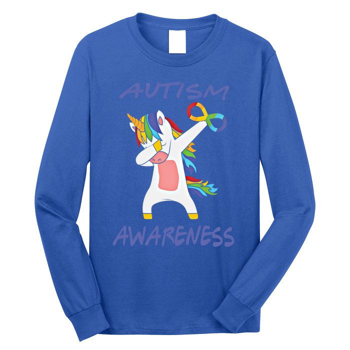 Autism Dabbing Unicorn Infinity Awareness Purple Gift Long Sleeve Shirt