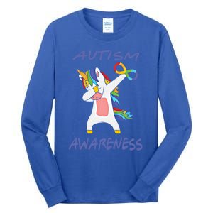 Autism Dabbing Unicorn Infinity Awareness Purple Gift Tall Long Sleeve T-Shirt