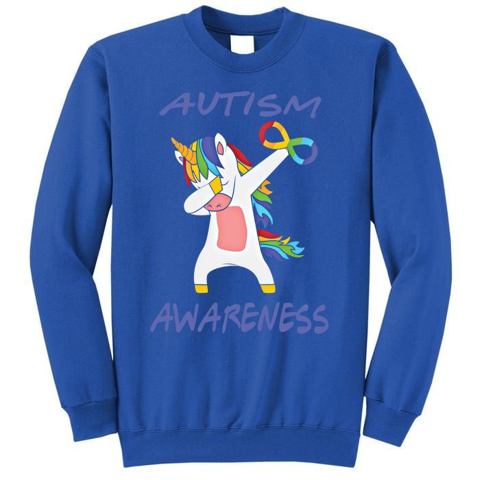 Autism Dabbing Unicorn Infinity Awareness Purple Gift Tall Sweatshirt