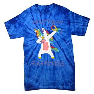 Autism Dabbing Unicorn Infinity Awareness Purple Gift Tie-Dye T-Shirt