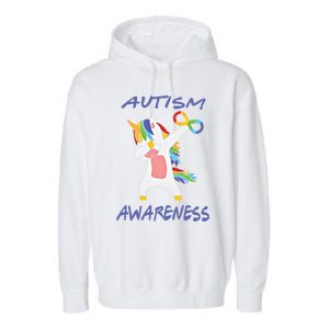 Autism Dabbing Unicorn Infinity Awareness Purple Gift Garment-Dyed Fleece Hoodie