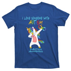 Autism Dabbing Unicorn Infinity I Love Someone With Autism Gift T-Shirt