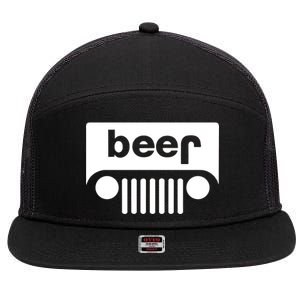 Adult Beer Funny Upside Down Logo 7 Panel Mesh Trucker Snapback Hat