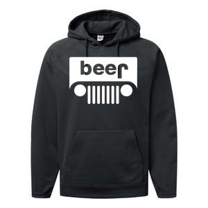 Adult Beer Funny Upside Down Logo Performance Fleece Hoodie