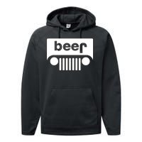 Adult Beer Funny Upside Down Logo Performance Fleece Hoodie