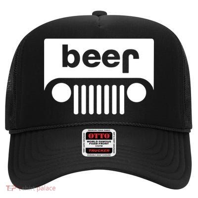 Adult Beer Funny Upside Down Logo High Crown Mesh Back Trucker Hat