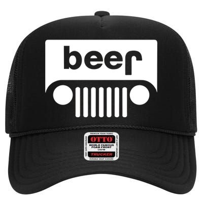 Adult Beer Funny Upside Down Logo High Crown Mesh Back Trucker Hat