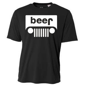 Adult Beer Funny Upside Down Logo Cooling Performance Crew T-Shirt